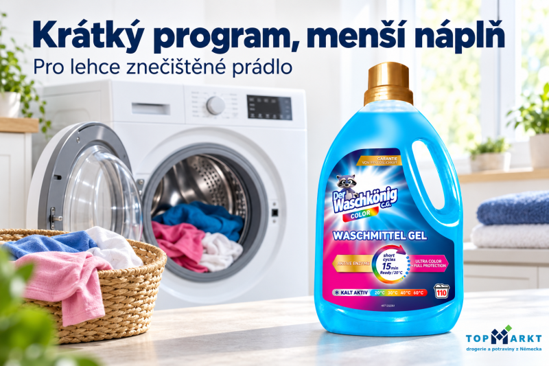 Waschkönig Short Cycles Color u pračky s menší náplní lehce znečištěného prádla